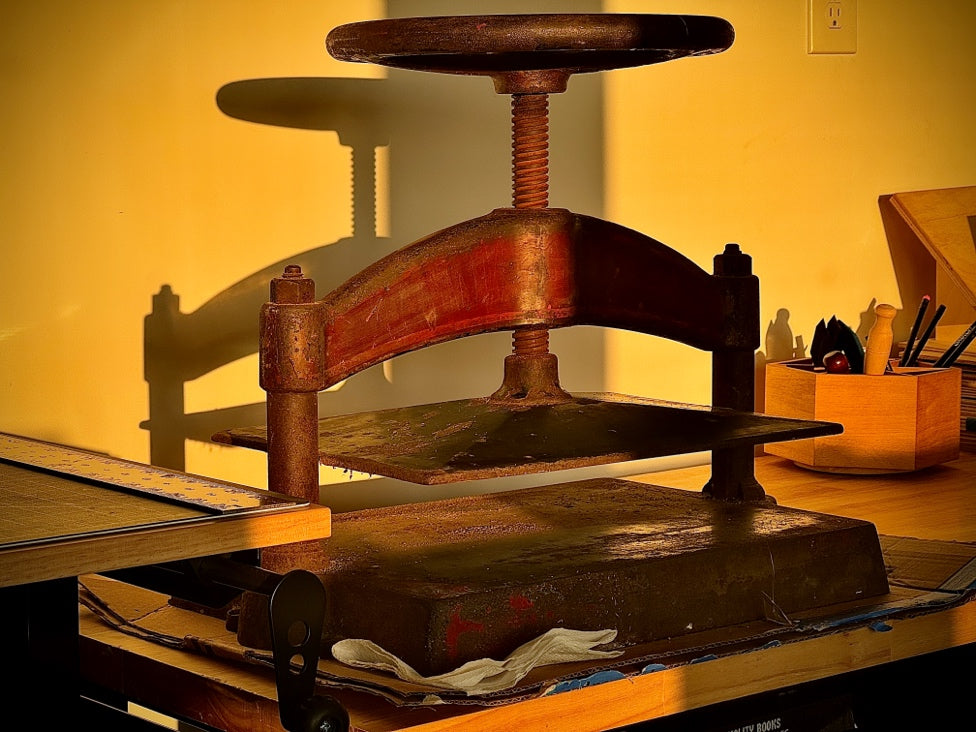 Book press before restoration